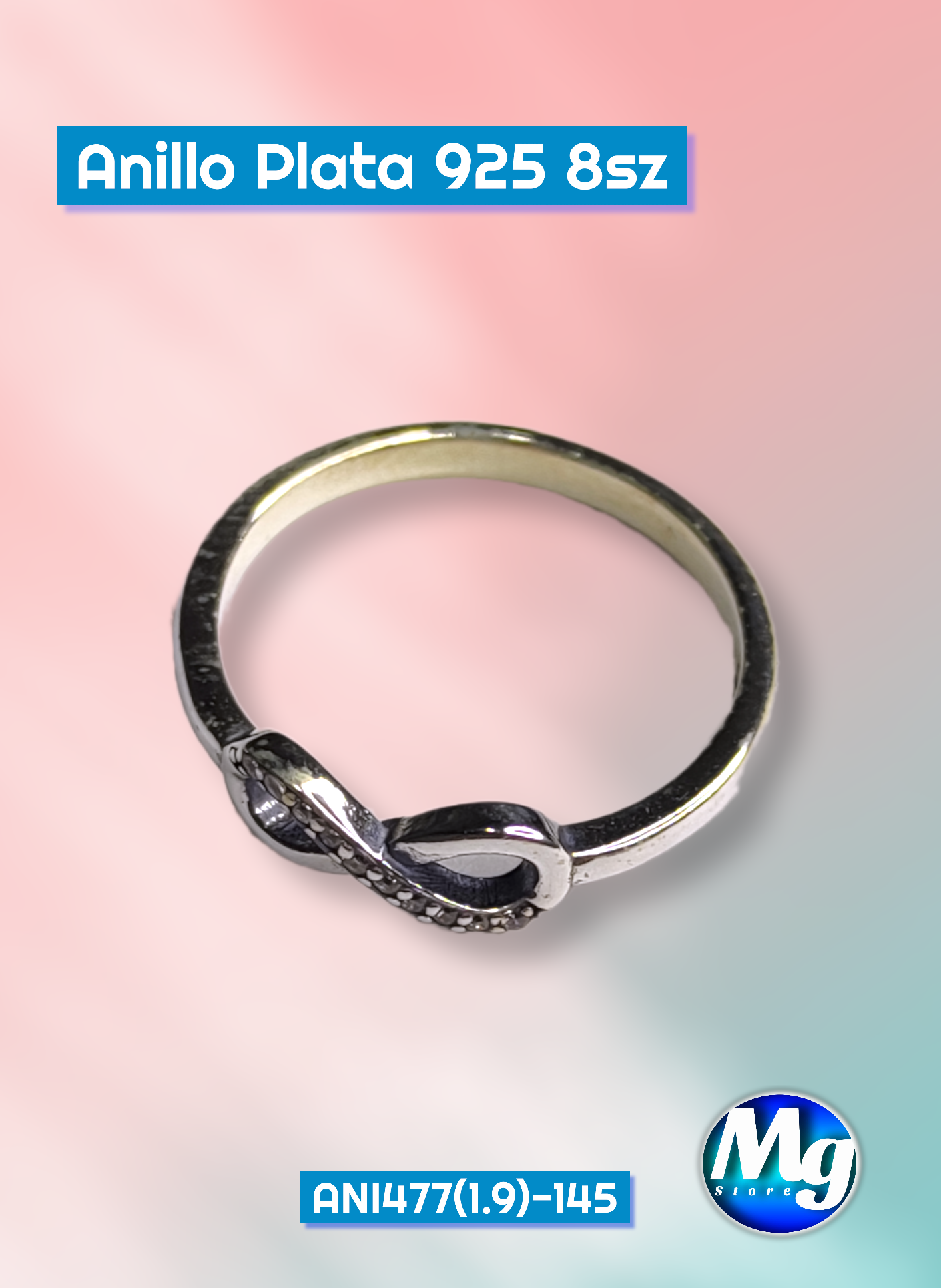 Anillo Plata Infinito 8 sz Ani 477