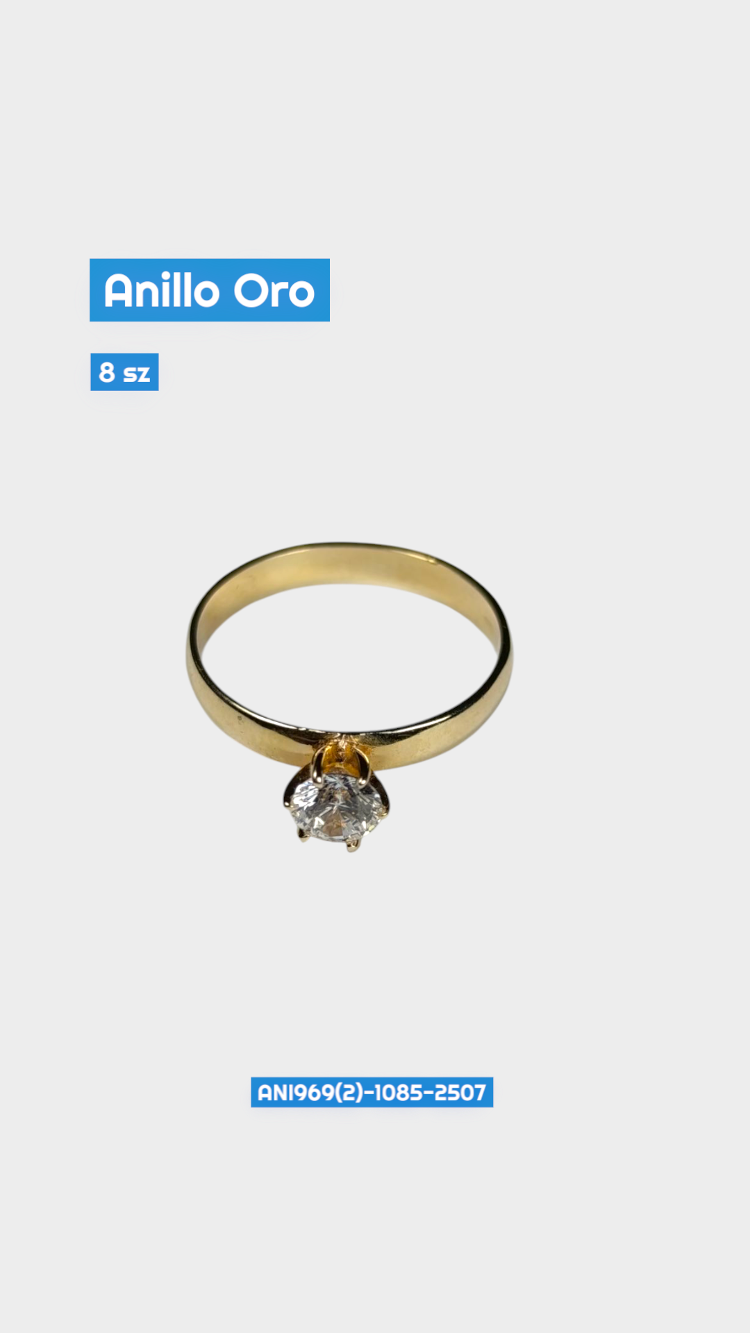 Anillo de oro chispa blanca 8sz 2507 Ani 969