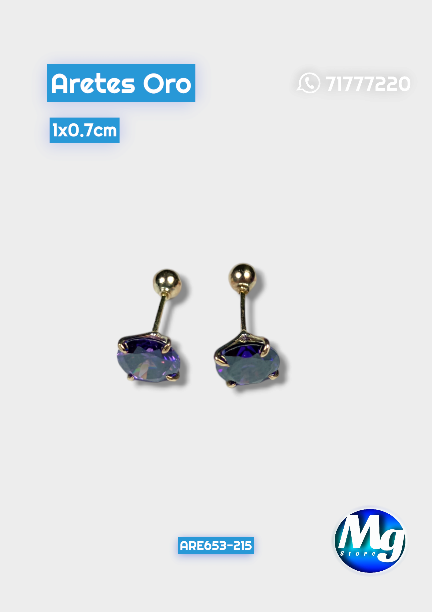Aretes Oro Chispa Morada Are 653