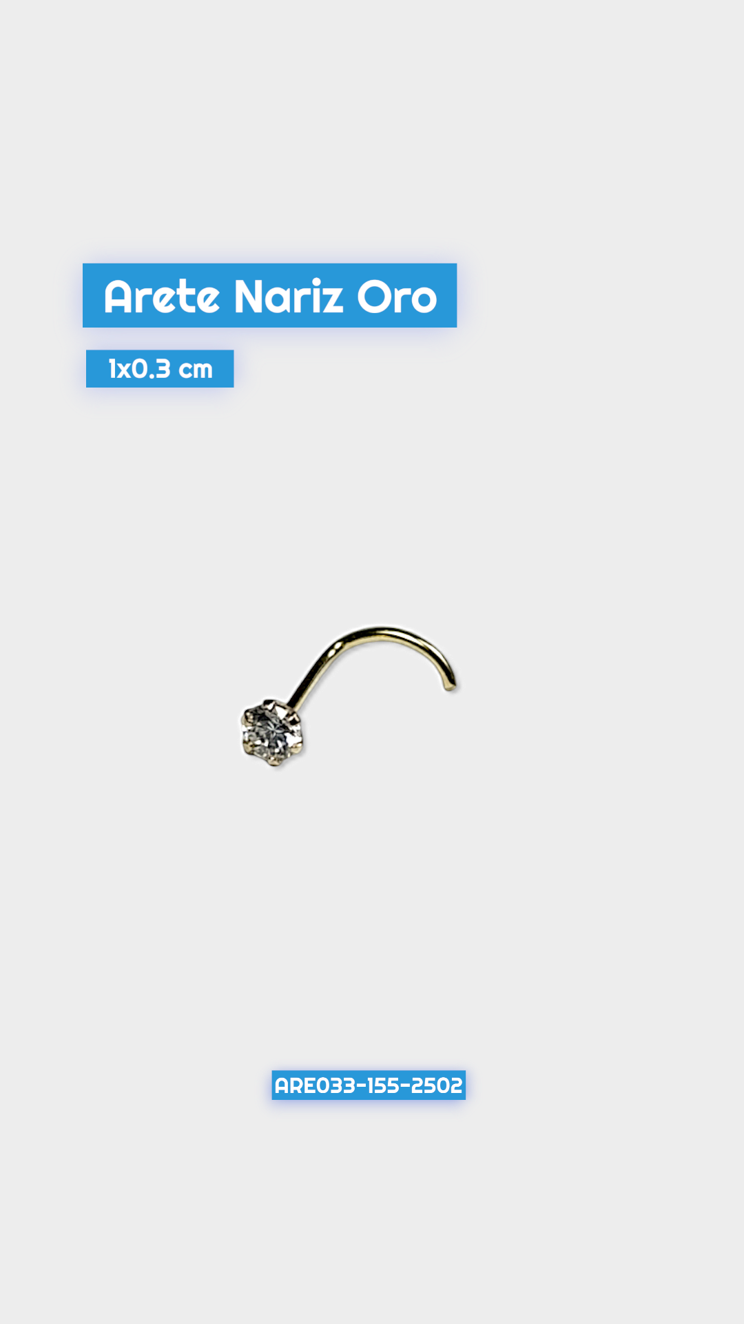 Arete de Nariz Oro Chispa Blanca 2502 Are 033