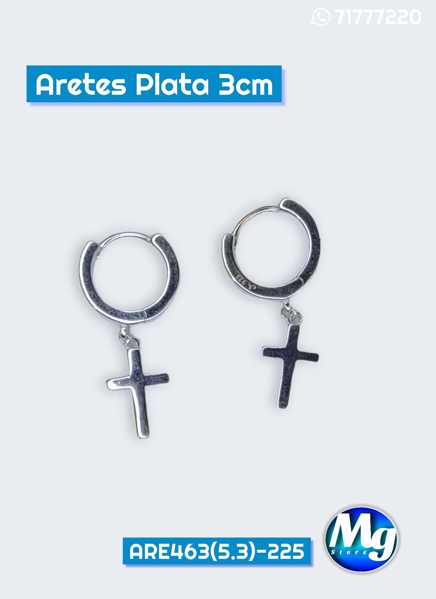 Aretes Plata 3cm