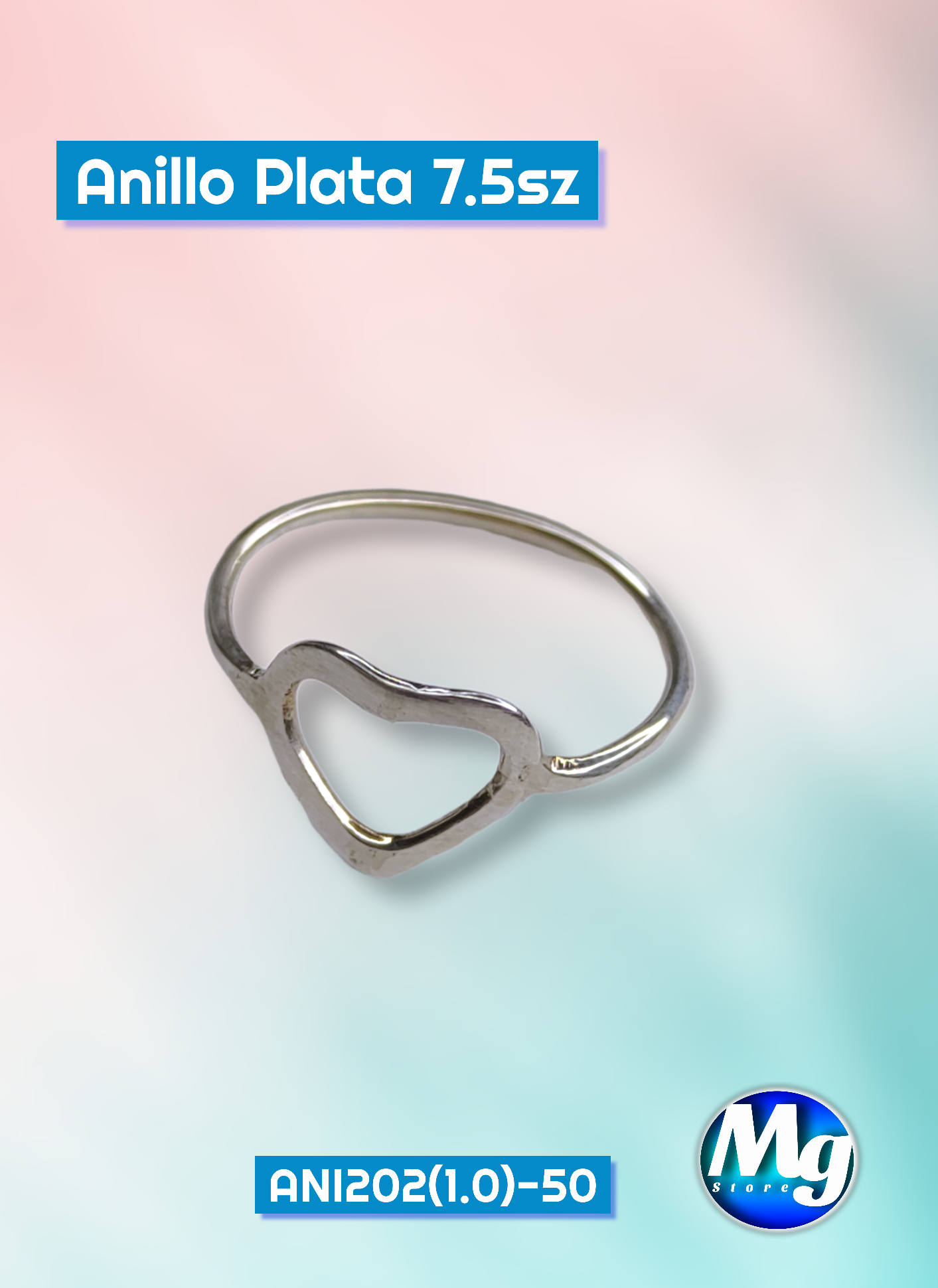 Anillo Plata Corazón 7.5 sz Ani 202