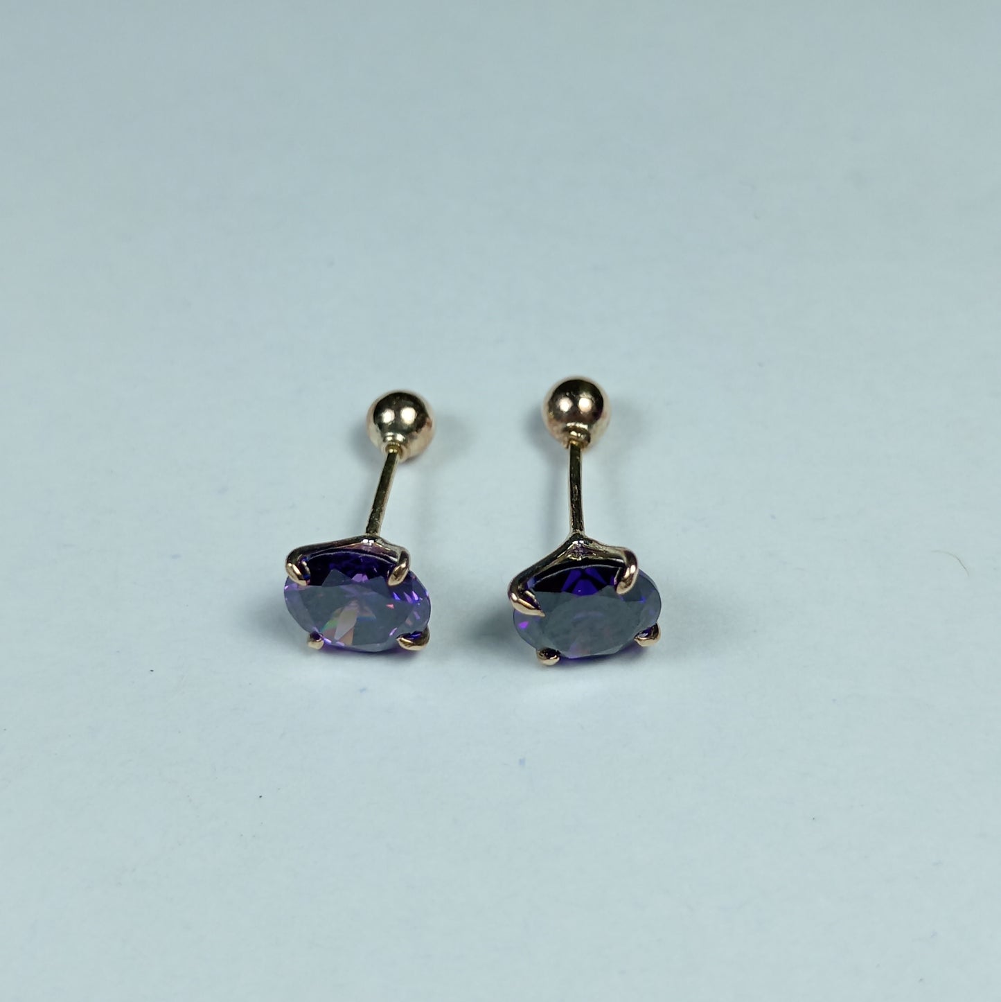 Aretes Oro Chispa Morada Are 653