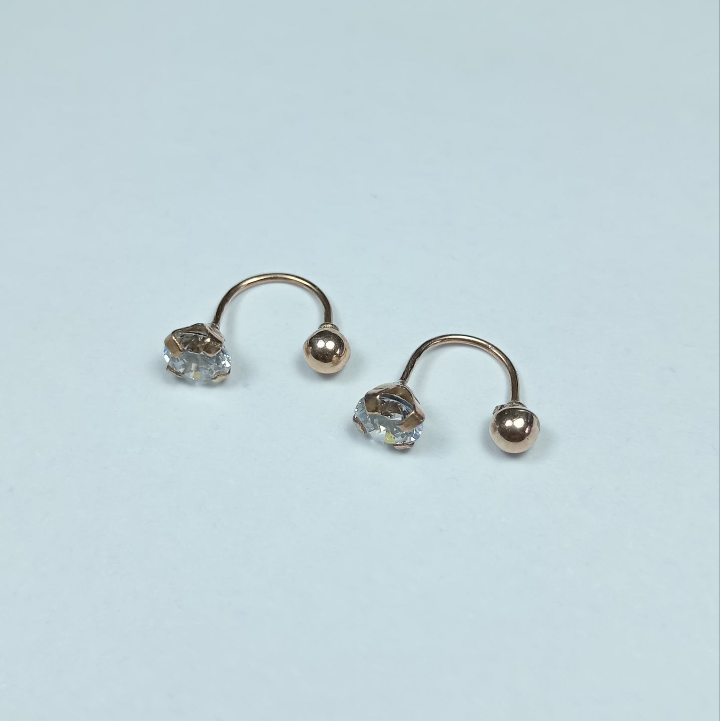 Aretes Oro tipo U Chispa Blanca Are 629