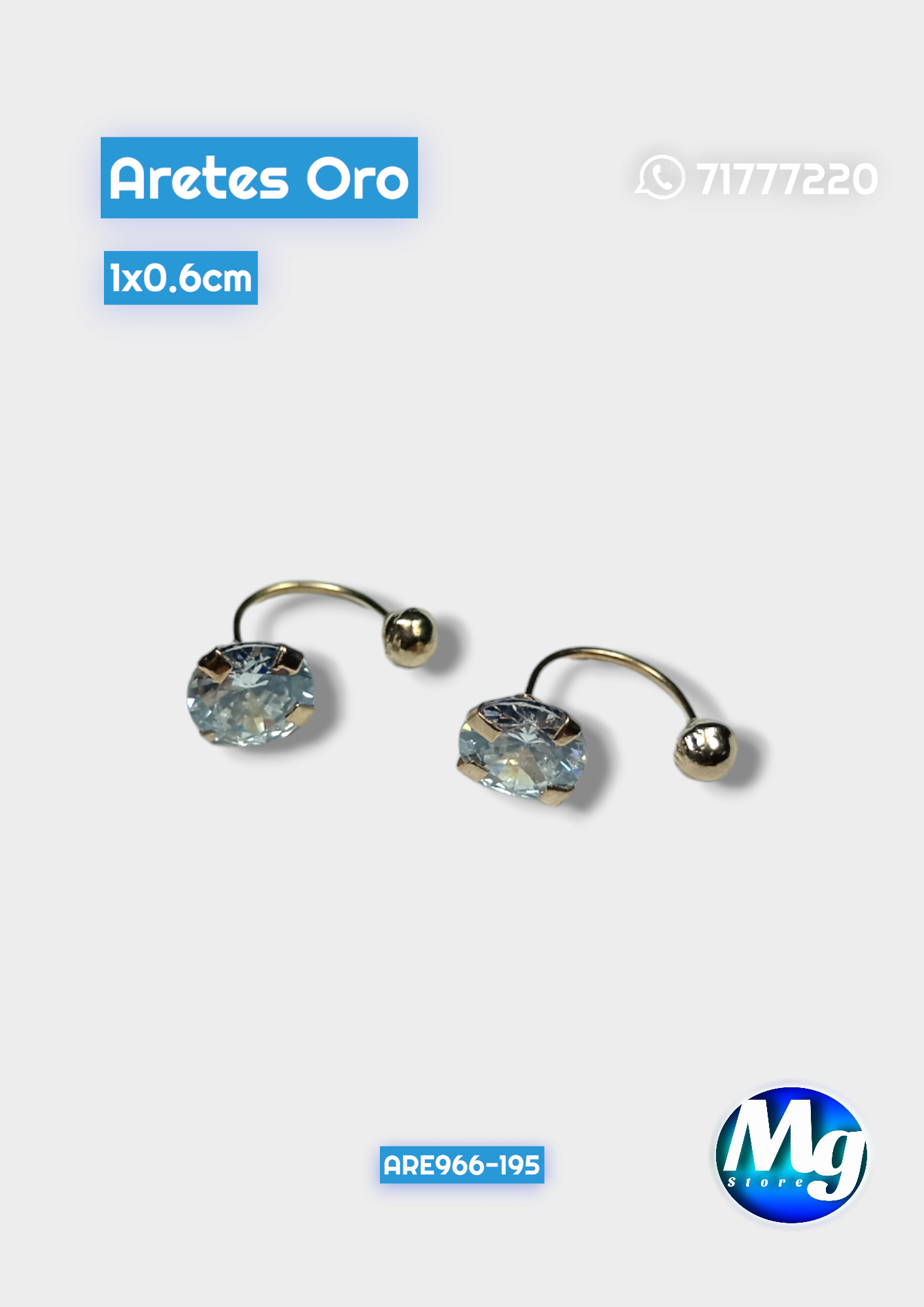 Aretes Oro Teléfono tipo U Are 966
