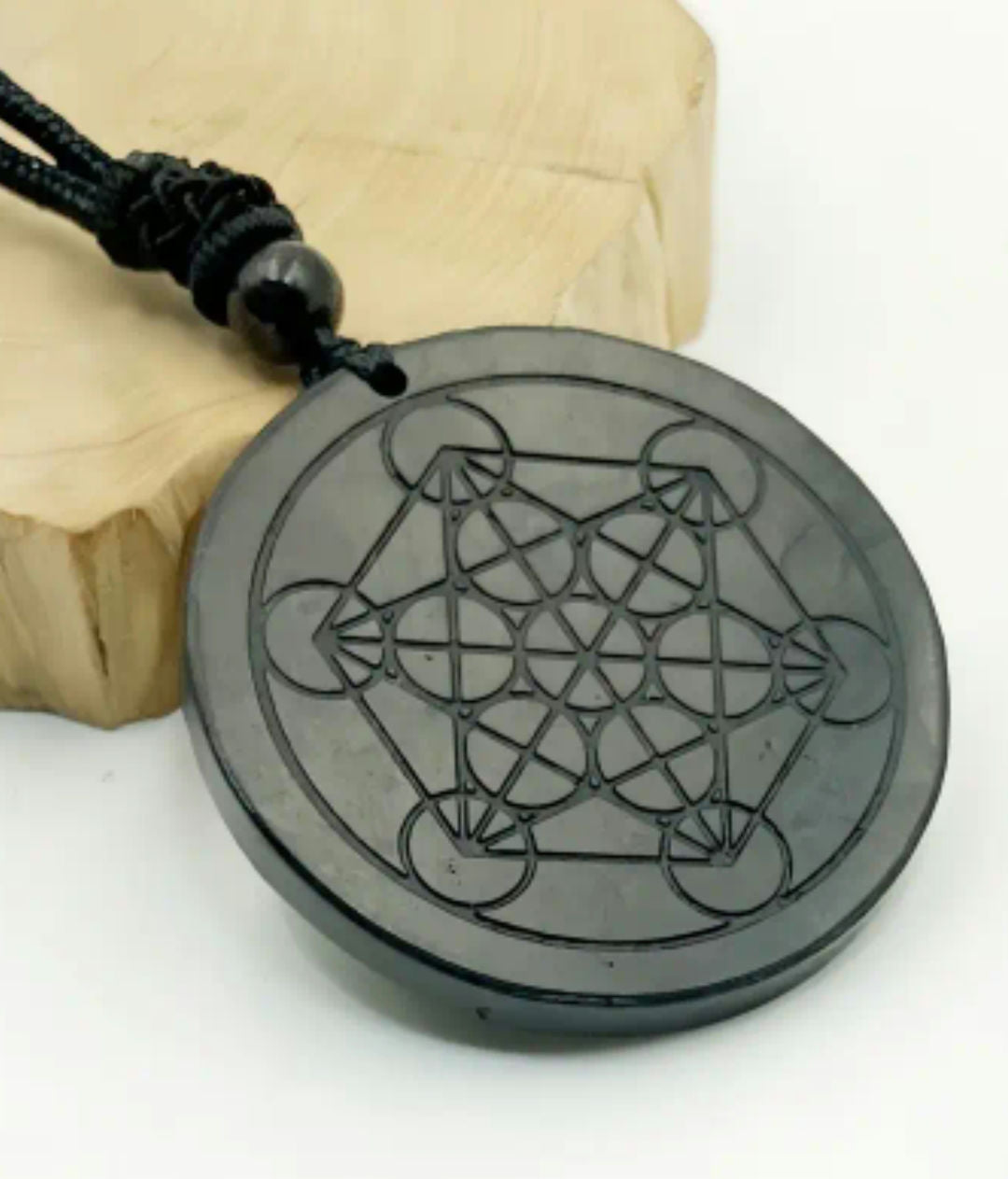 Collar Shungita EMF Metatron 3.5x3.5 cm 2509 Col 1321
