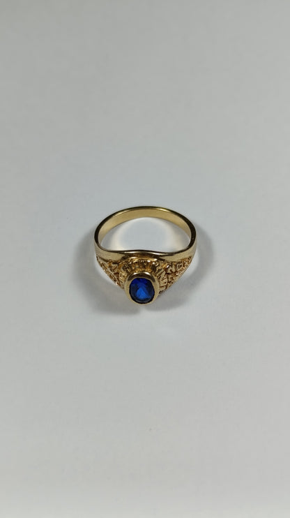 Anillo Oro Chispa Azul # 4 Ani 973 2610