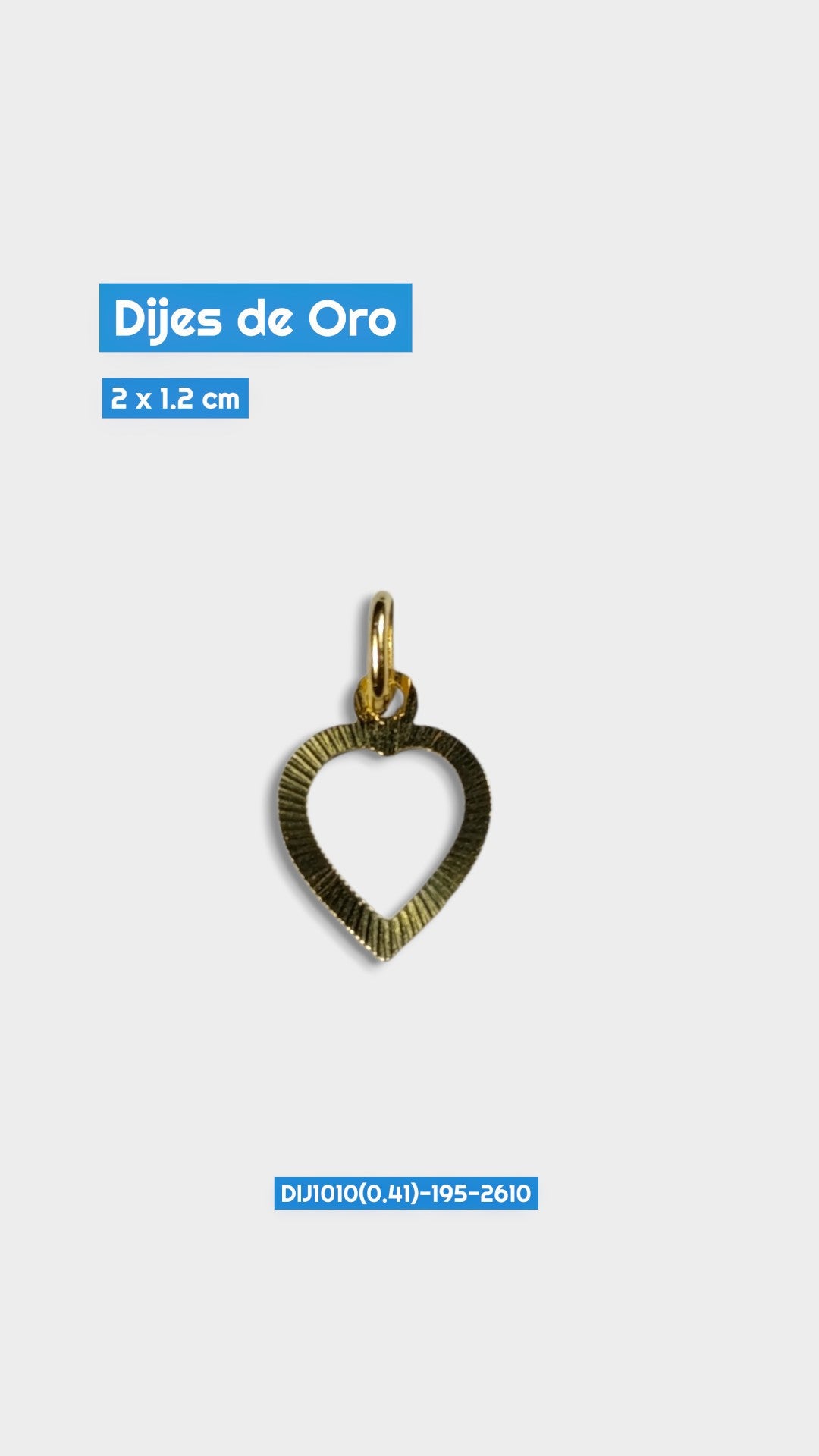 Dije Oro Corazón plano 2x1.2 cm 2610 Dij 1010