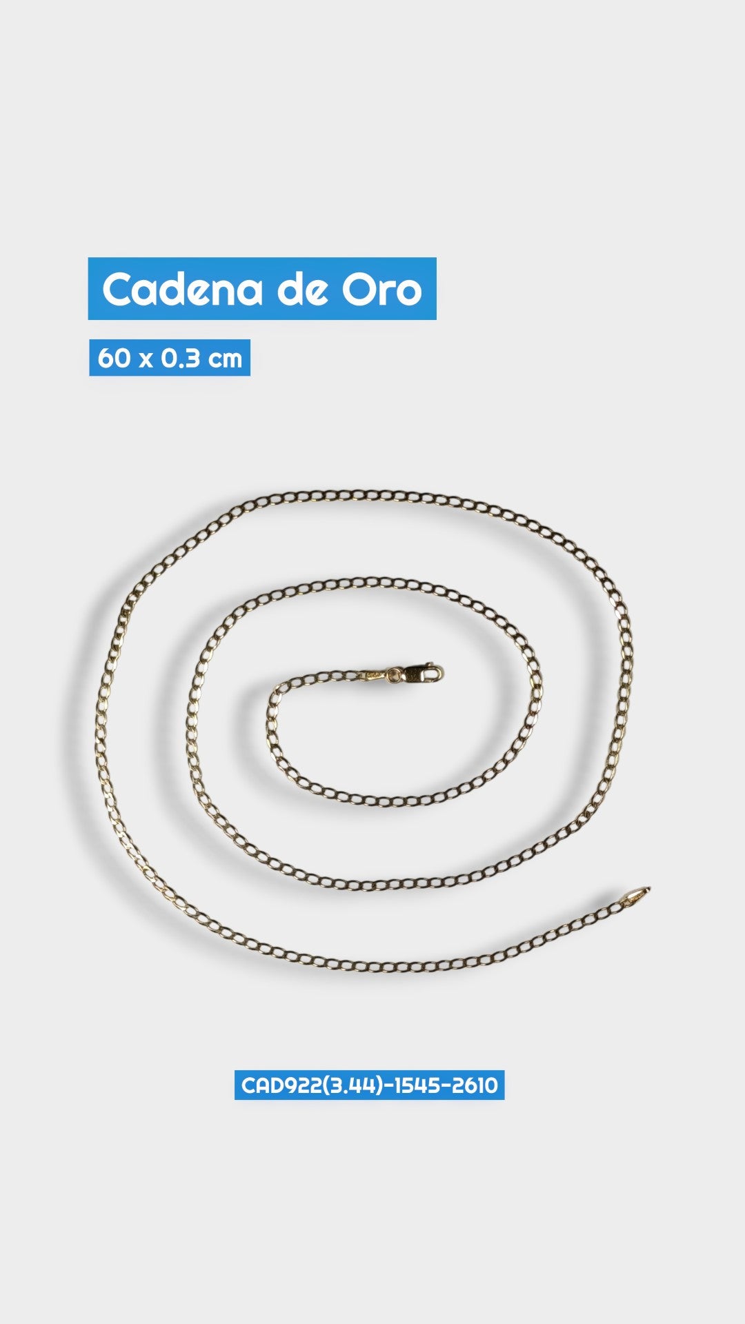 Cadena Oro Martillada 60x0.3 cm 2610 Cad 922