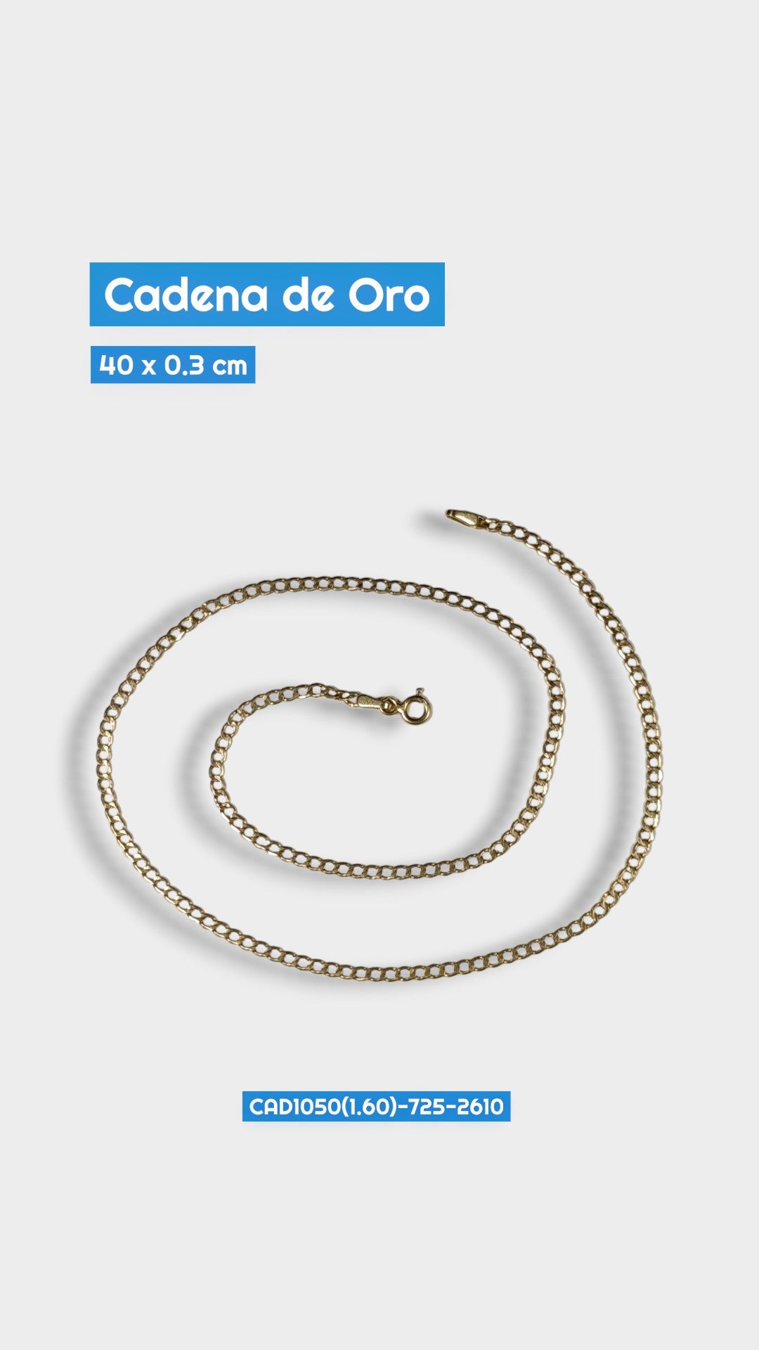 Cadena Oro Martillada 40x0.3 cm 2610 Cad 1050