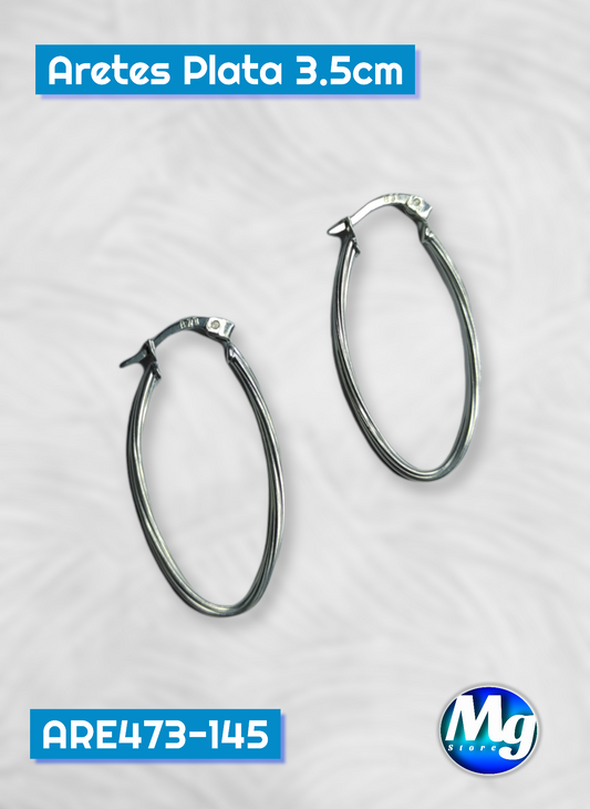 Aretes Plata 3.5cm