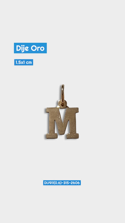 Dije Oro Letra M 1.5x1 cm 2607 Dij911