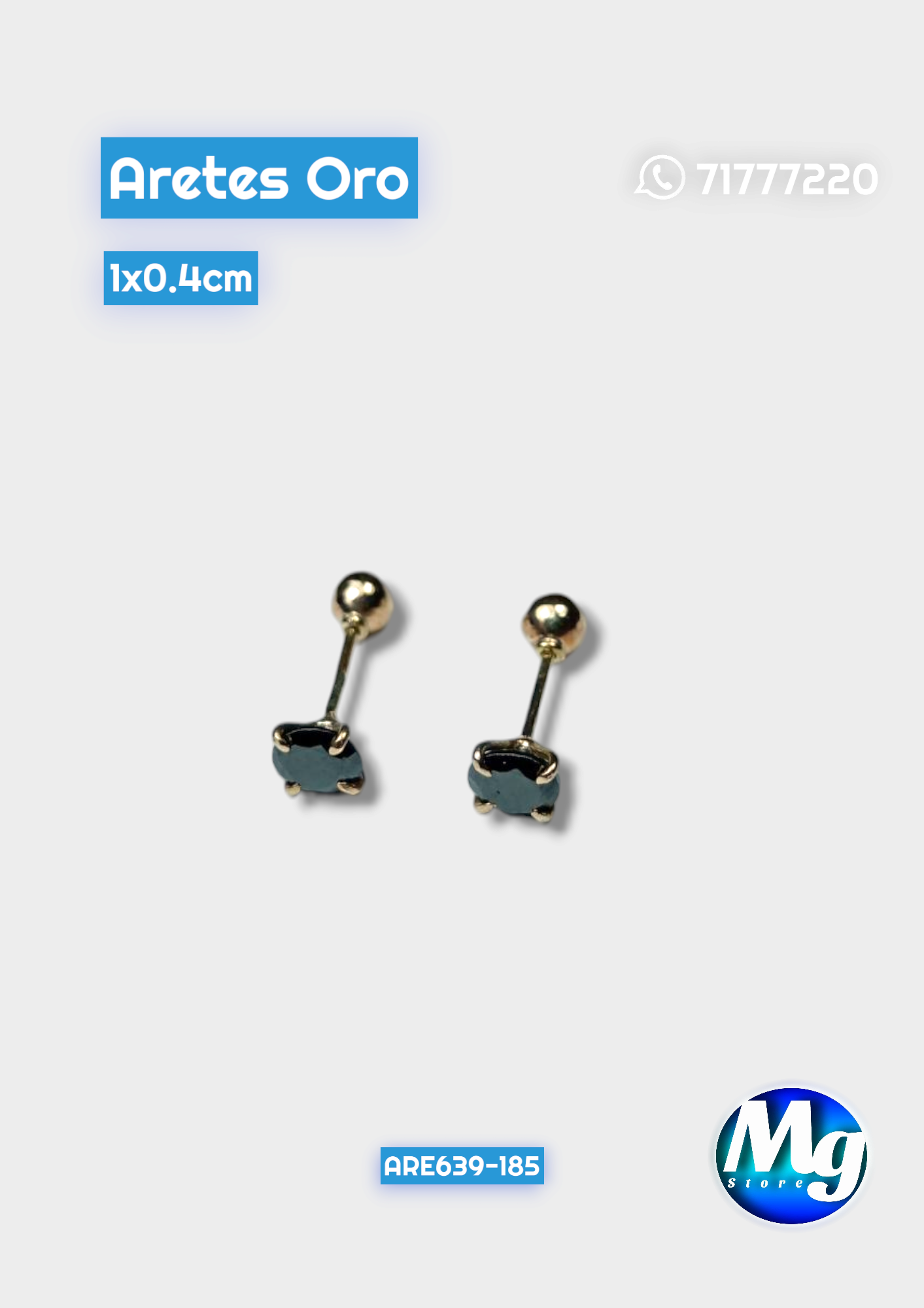 Aretes Oro Chispa Negra Are 639