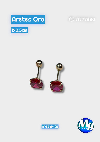 Aretes Oro Chispa Vino Are 641