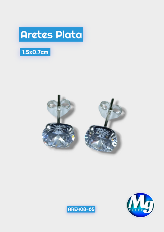 Aretes Plata Chispa Blanca Are 408