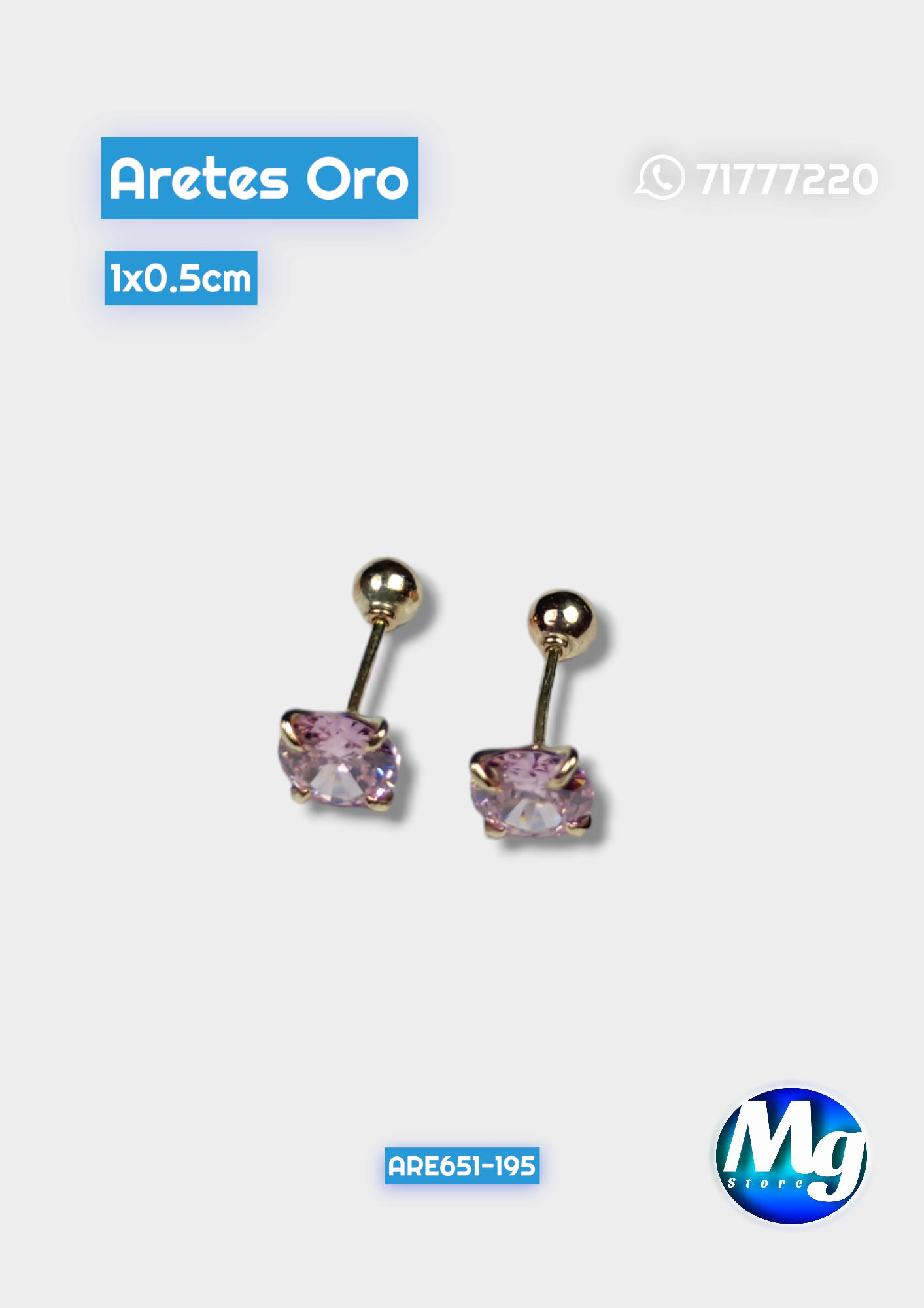 Aretes Oro Chispa Rosada Are 651