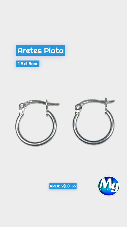 Aretes Plata Argolla Lisa Are 459