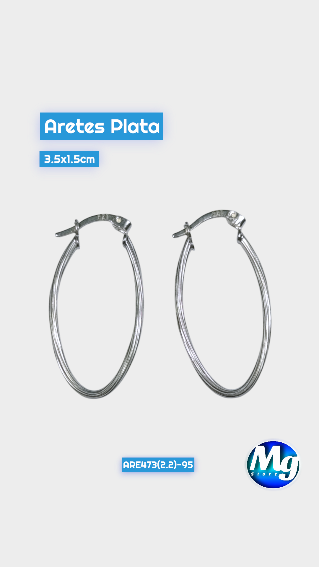 Aretes Plata Argolla Ondulada Are 473