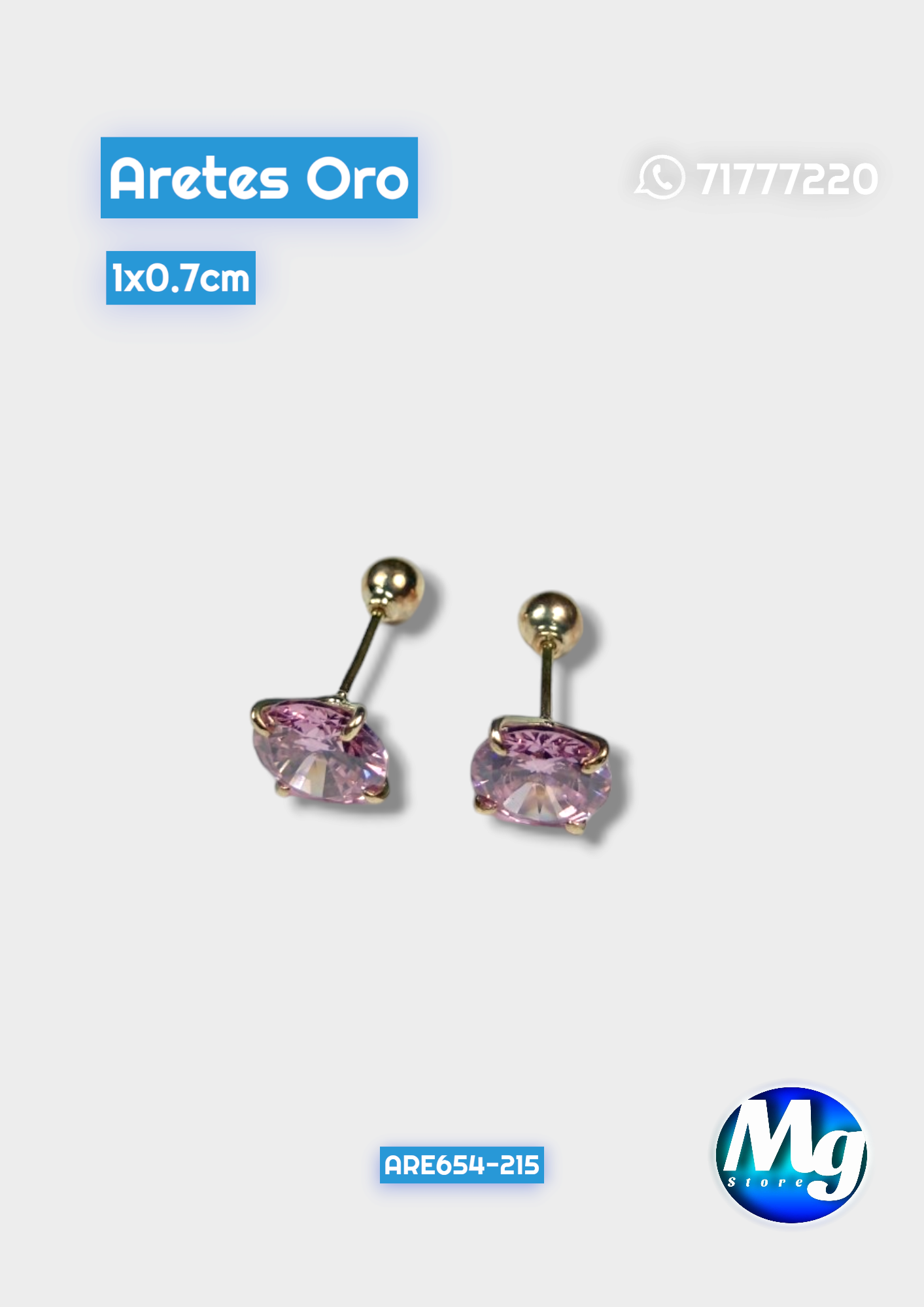 Aretes Oro Chispa Rosada Are 654