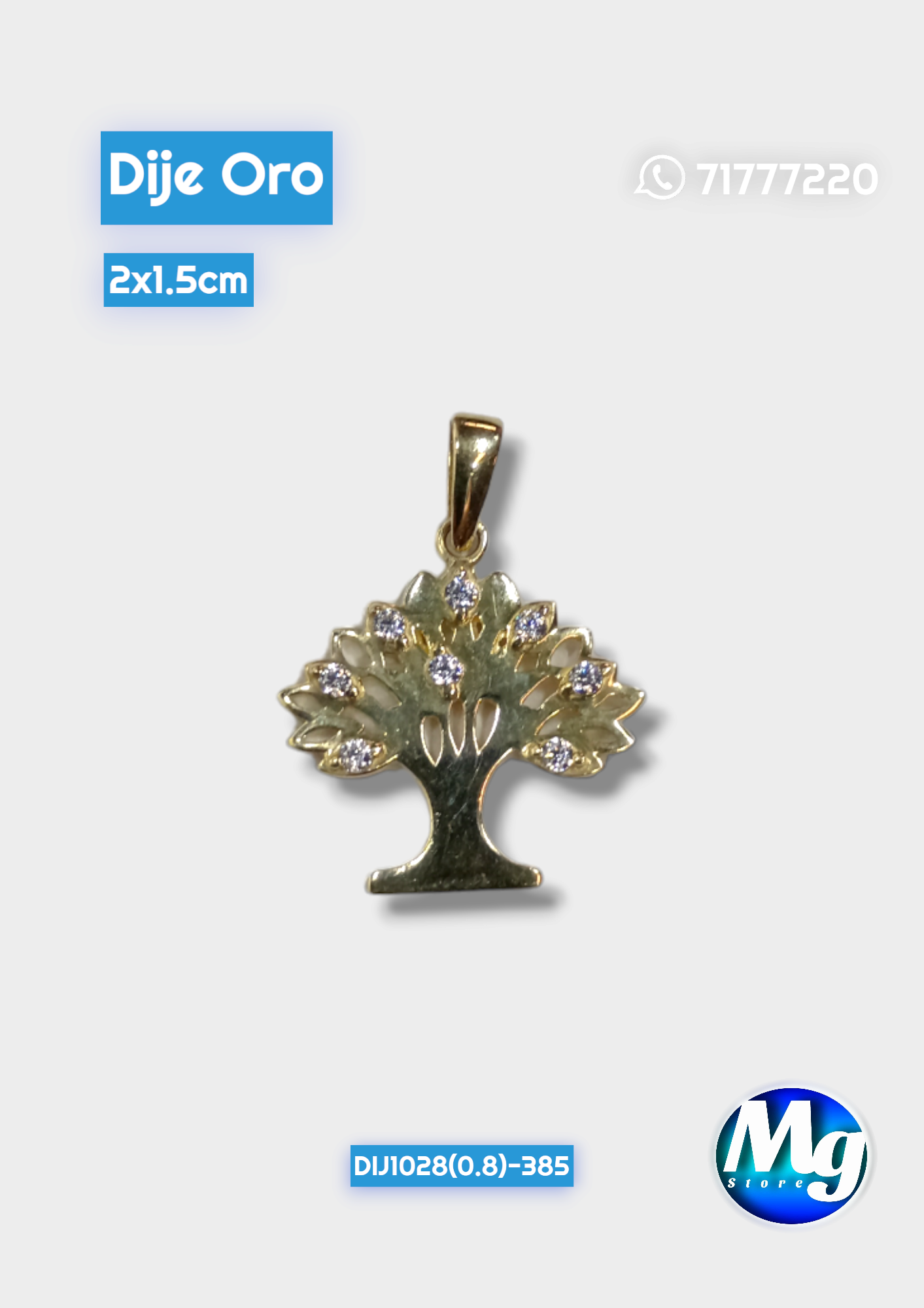 Dije Oro Árbol chispas Blancas Dij 1028