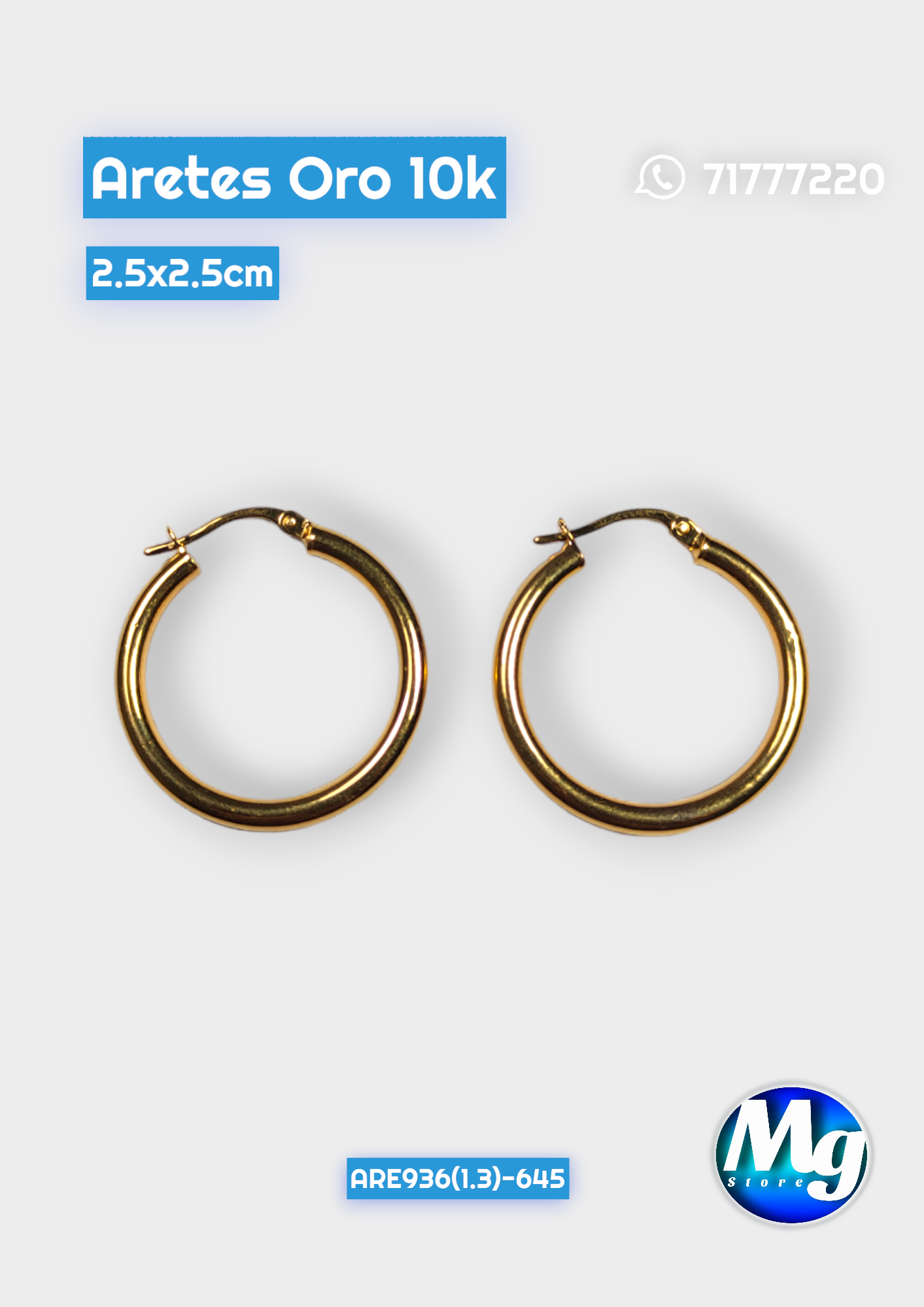 Aretes Argolla Lisa Oro Are 936