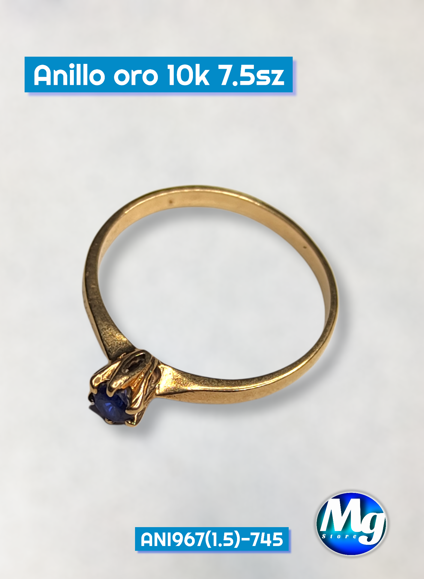 Anillo Oro Chispa Azul Ani 967