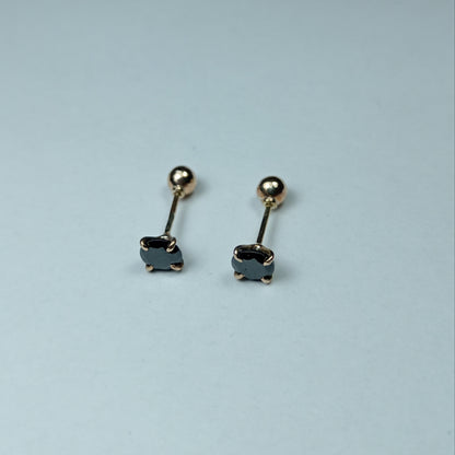 Aretes Oro Chispa Negra Are 639