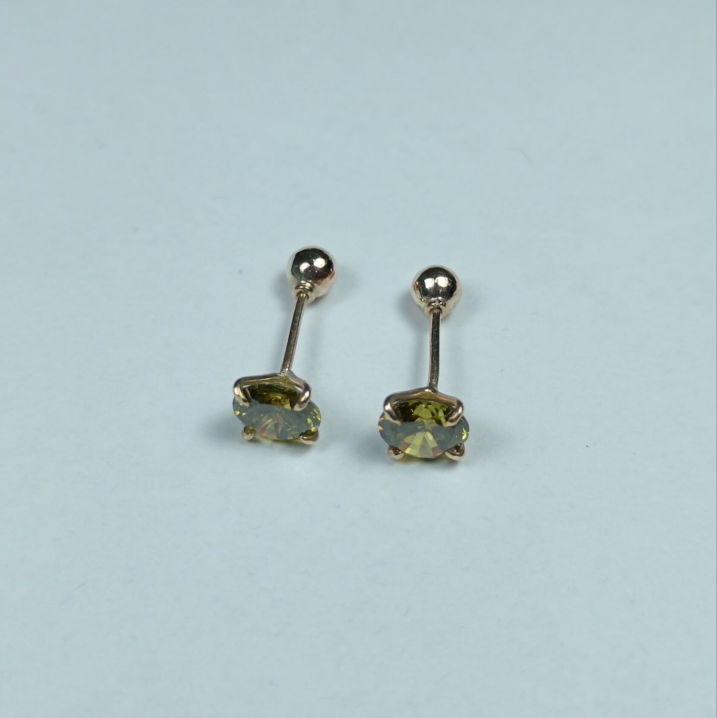 Aretes Oro Chispa Verde Are 646