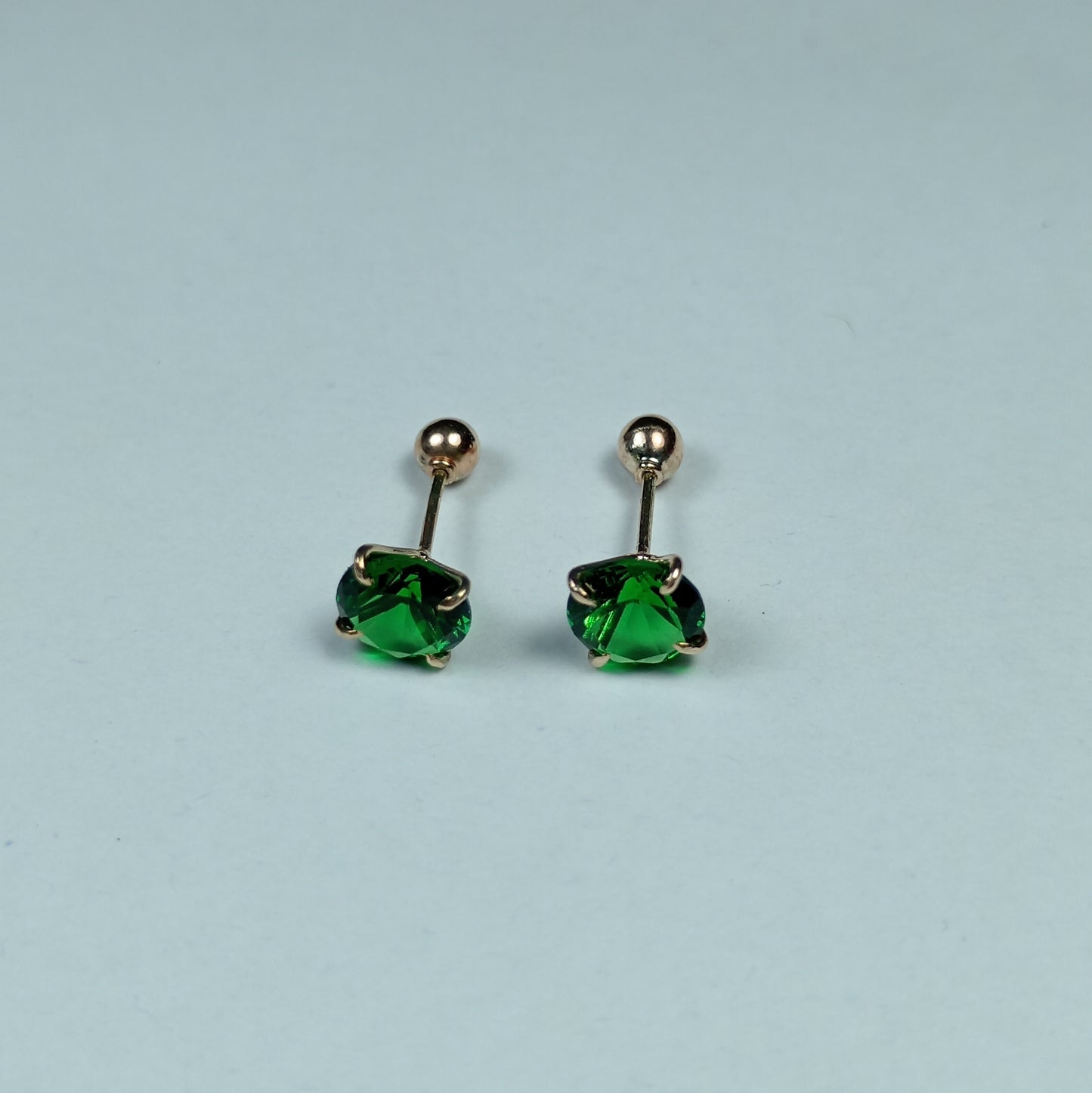 Aretes Oro Chispa Verde Are 652