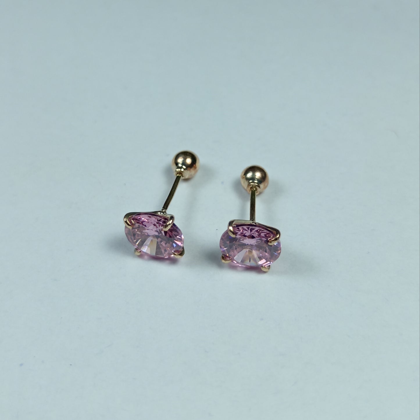 Aretes Oro Chispa Rosada Are 654