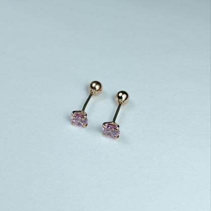 Aretes Oro Chispa Rosada Are 628