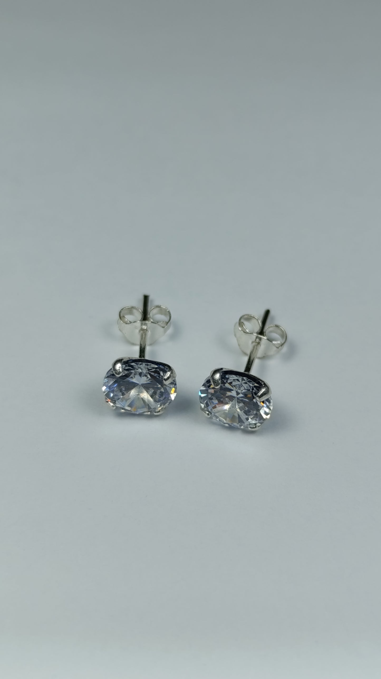 Aretes Plata Chispa Blanca Are 408