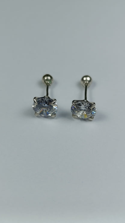 Aretes Plata Chispa Blanca Are 446