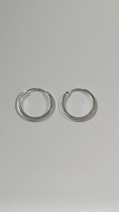 Aretes Plata Argolla Forma Cuadrada Are 417