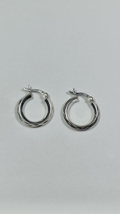 Aretes Plata Argolla Relieve Are 427