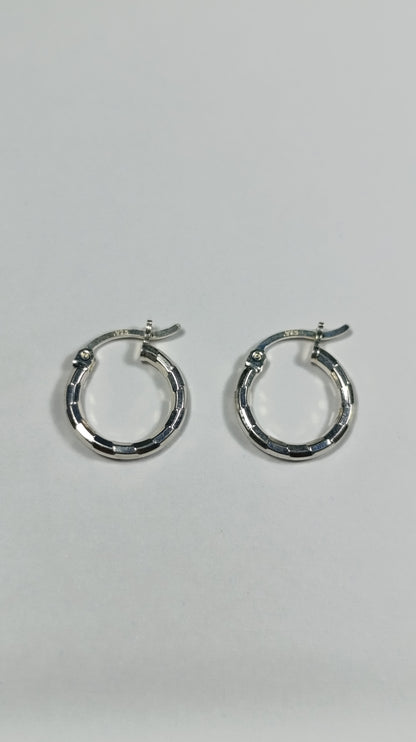 Aretes Plata Argolla Relieve Are 458