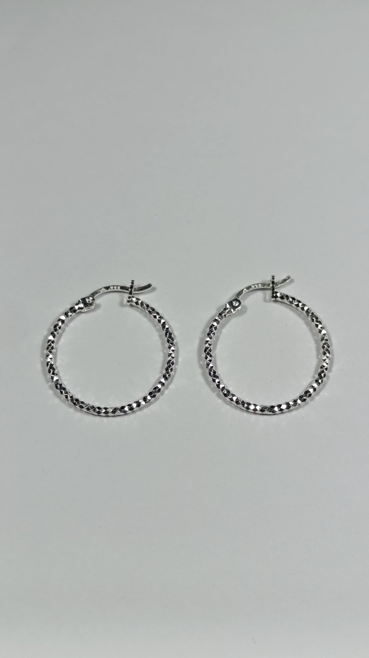 Aretes Plata Argolla Textura Diamante Are 467