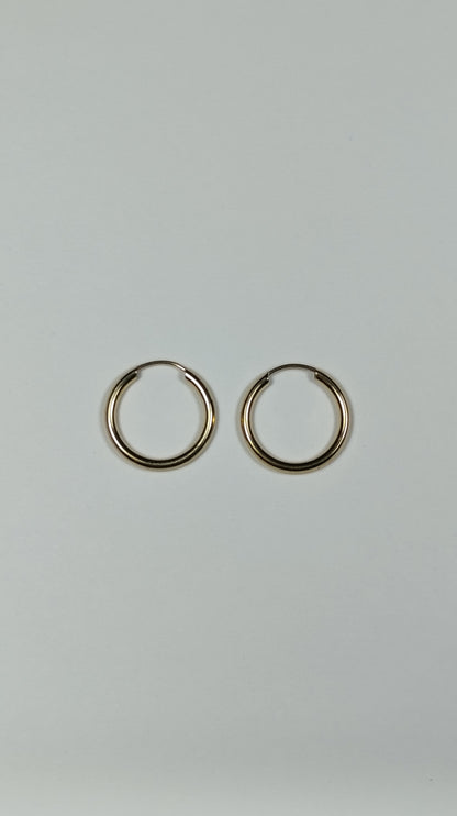 Aretes Argolla Oro Lisa 1.6x1.6 cm  2505 Are 1055