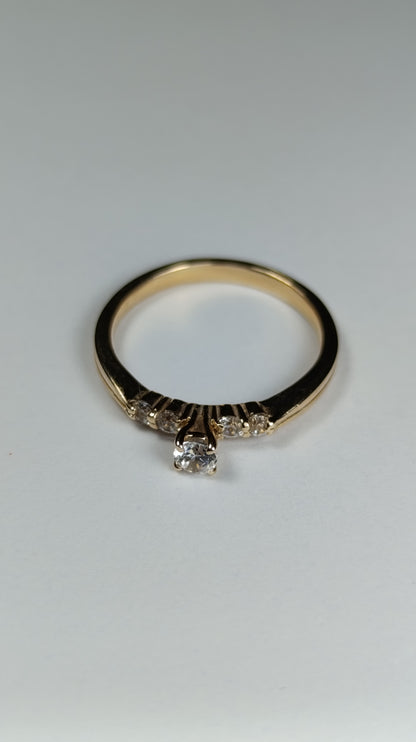 Anillo de oro chispas blancas 8sz 2507 Ani 933