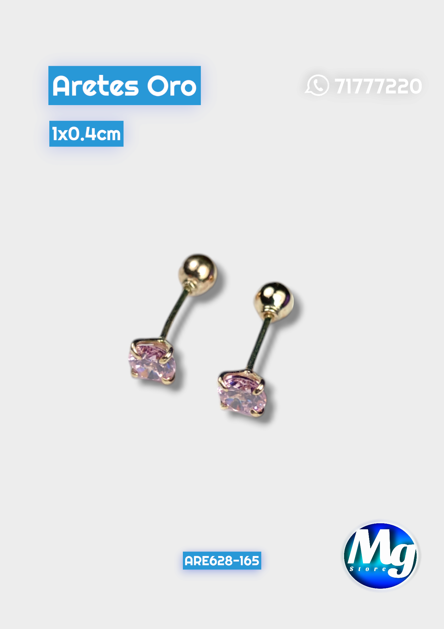 Aretes Oro Chispa Rosada Are 628