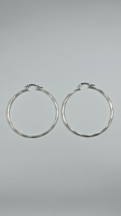 Aretes Plata Argolla Ondulada Are 326