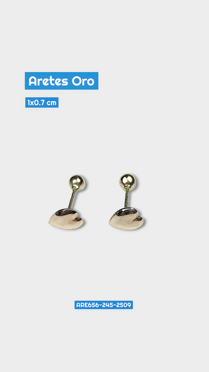 Aretes Oro Forma Corazón 1x0.7 cm 2509 Are 656