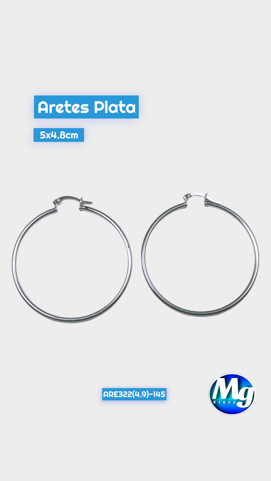 Aretes Plata Argolla Lisa Are 322