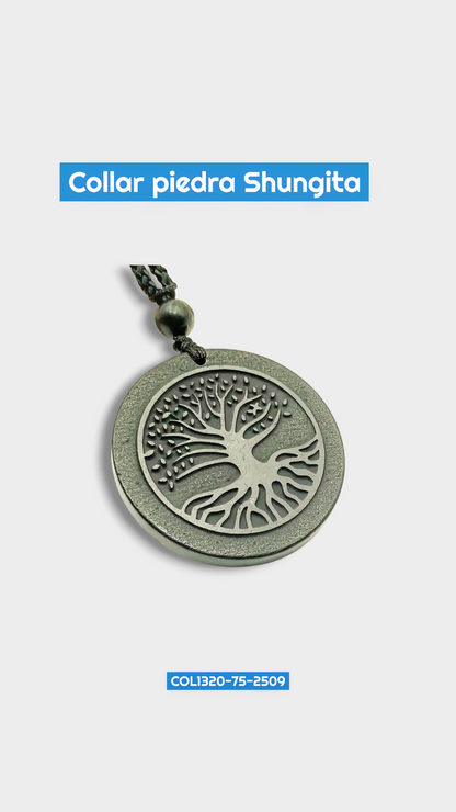 Collar Shungita EMF Árbol de vida 3.5x3.5 cm 2509 Col 1320