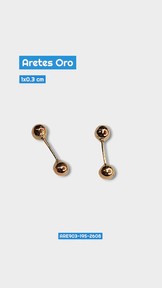 Aretes Oro Bolitas Are 903