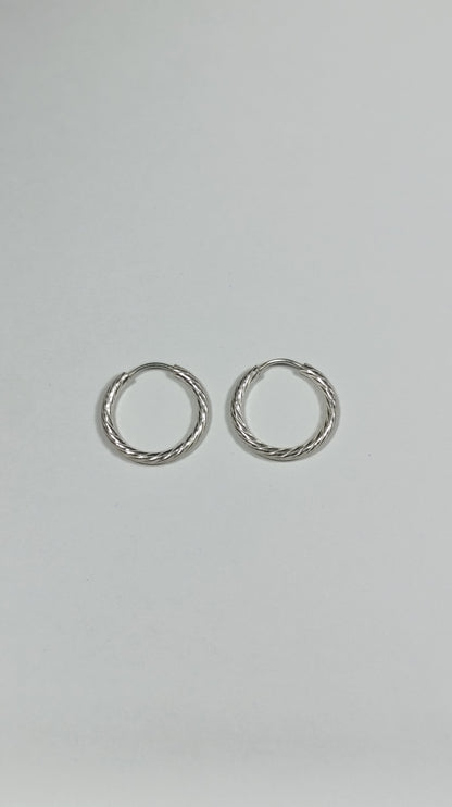 Aretes Plata Argolla Ondulada Are 460