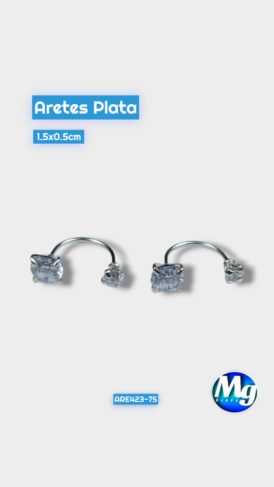 Aretes Plata Teléfono Tipo U Are 423