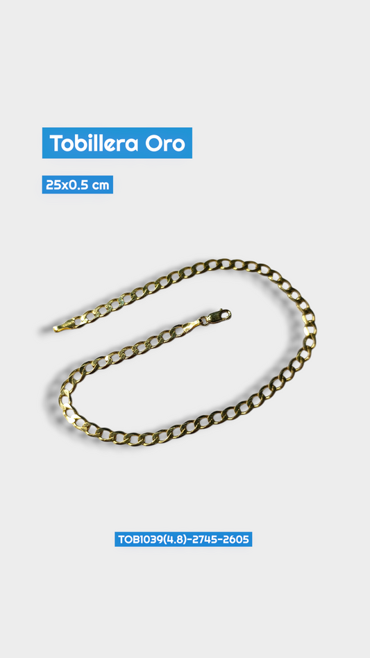 Tobillera Oro Martillada 2605 Tob 1039