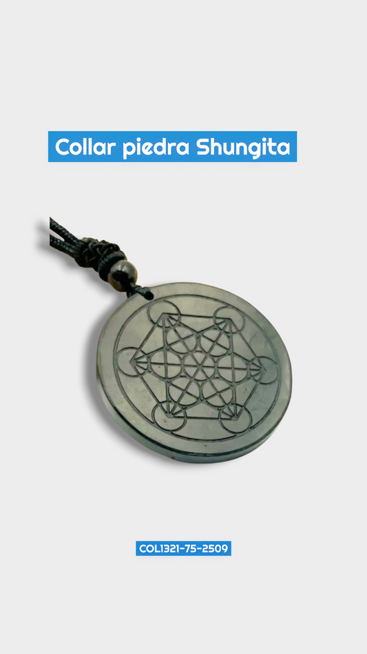 Collar Shungita EMF Metatron 3.5x3.5 cm 2509 Col 1321